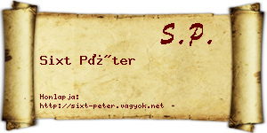 Sixt Péter névjegykártya