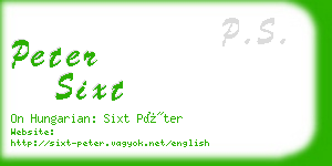 peter sixt business card